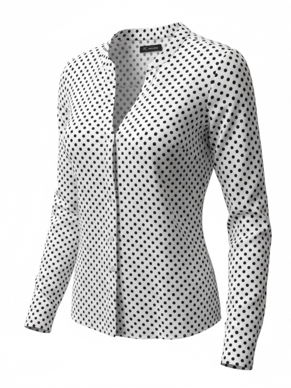 INC International Concepts Black & White Polka Dot Blouse